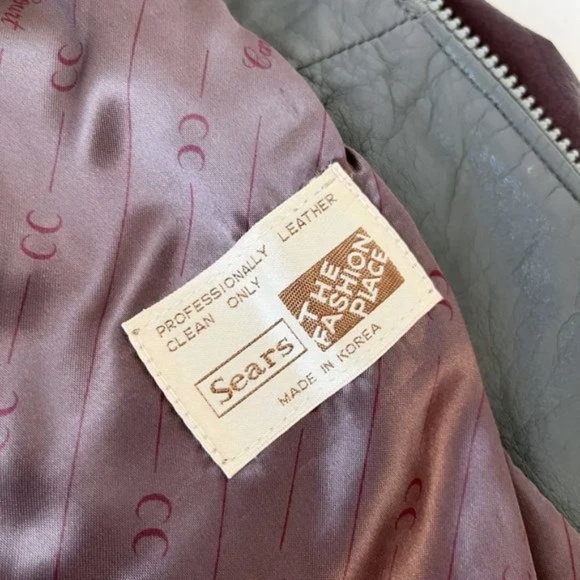 Vintage 80s 90s Carriage Court Burgundy Leather Bomber Jacket Size M - Picture 5 of 5